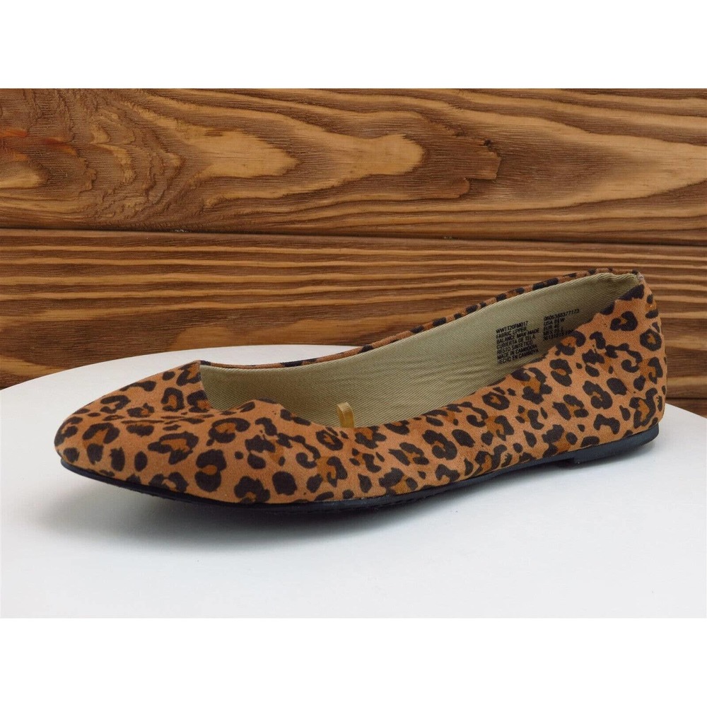 Time And Tru Size 8.5 Ballet Shoes‎ Brown Fabric Women W